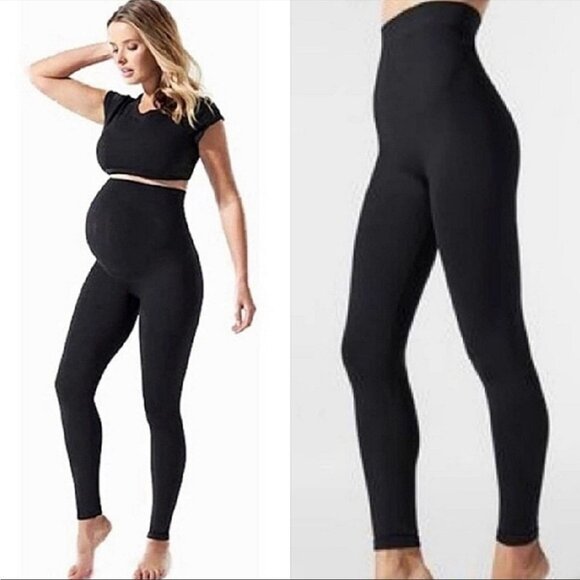 BLANQI Maternity Black Seamless Support Legging XL - Picture 1 of 4